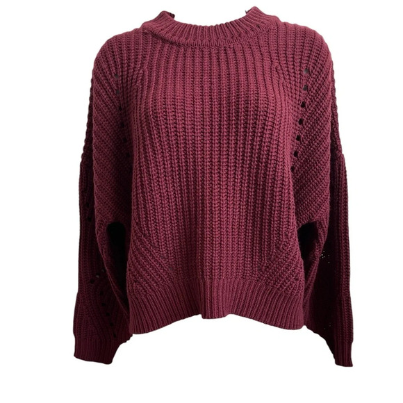 Ladies Eloquii Burgundy Chunky Mock Neck Sweater, Size 14/16 - Picture 1 of 8